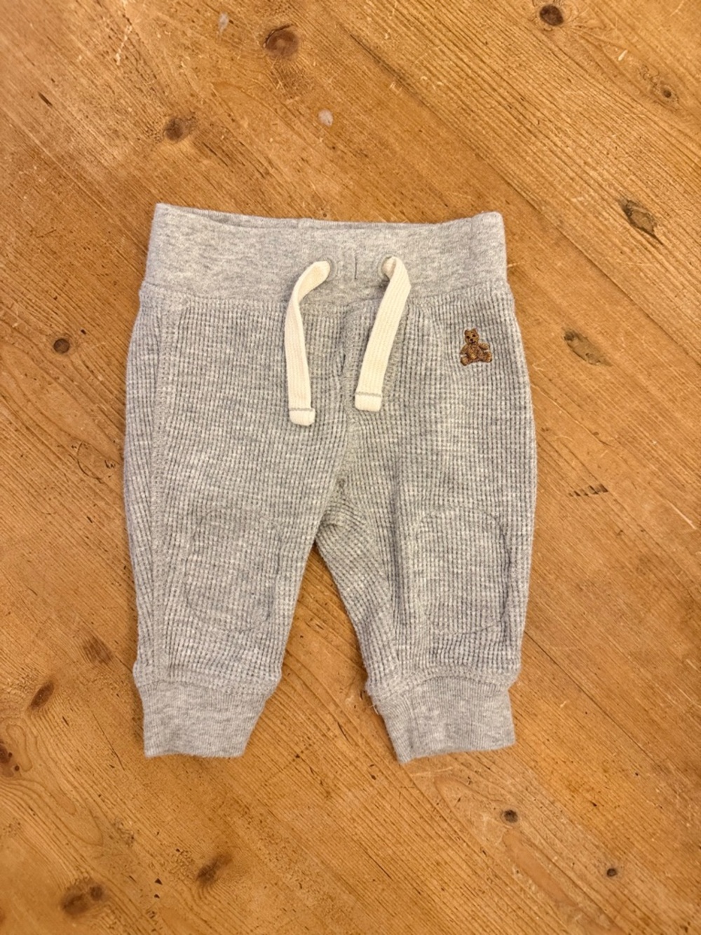 GAP Light Gray Ribbed Jogger Pants with Drawstring